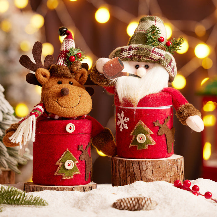 Decorative snowman figure with heart pattern