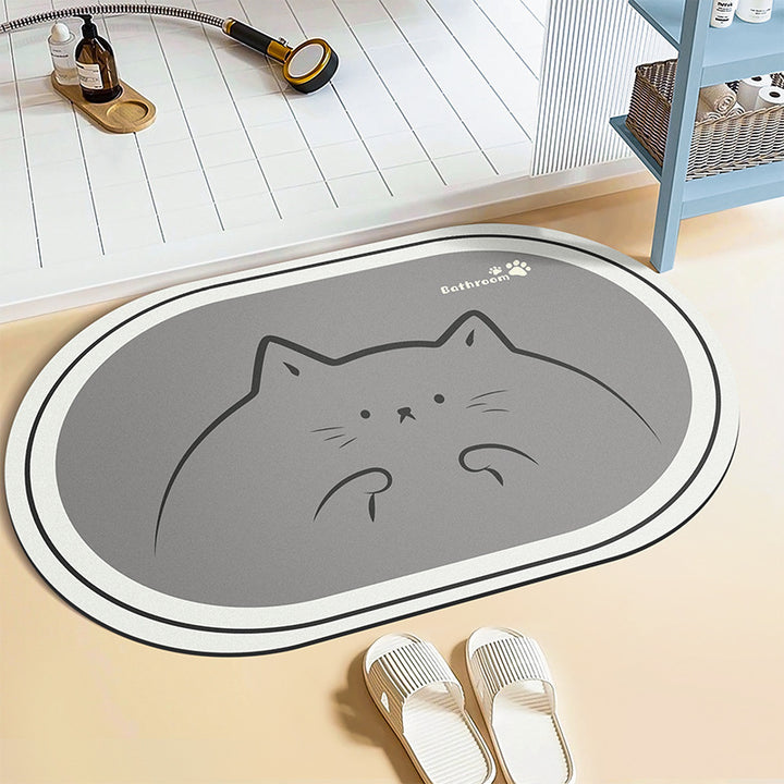Adorable Cartoon Cat Bath Mat Kalsten