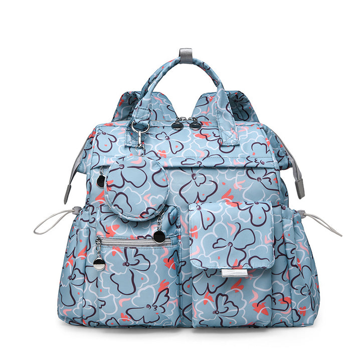 Multi-Pocket Floral Design Backpack Kalsten