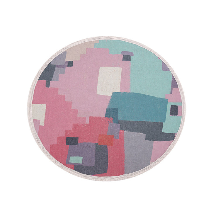 Round Decorative Living Room Carpet with Modern Geometric Pattern Kalsten