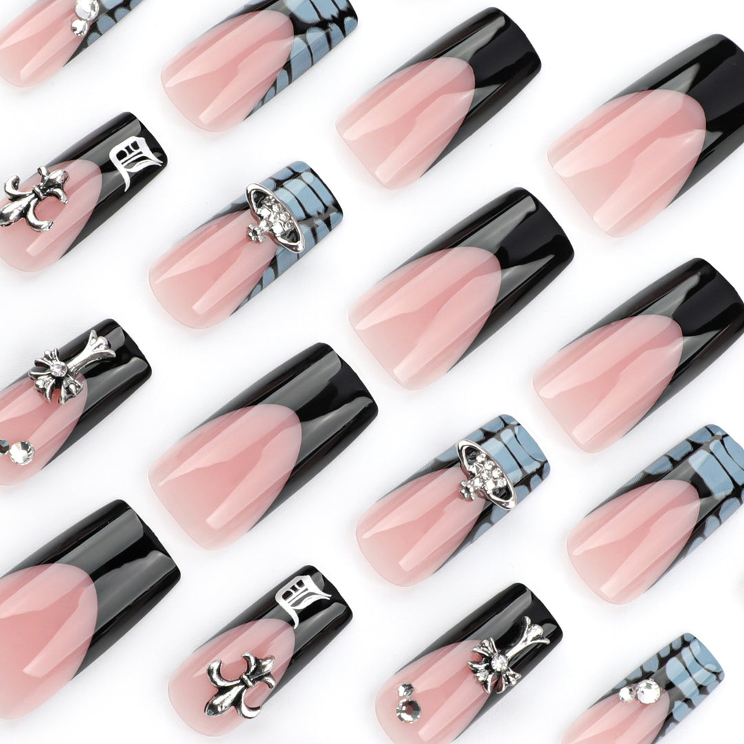 Glamorous artificial nail set with elaborate decorations Kalsten