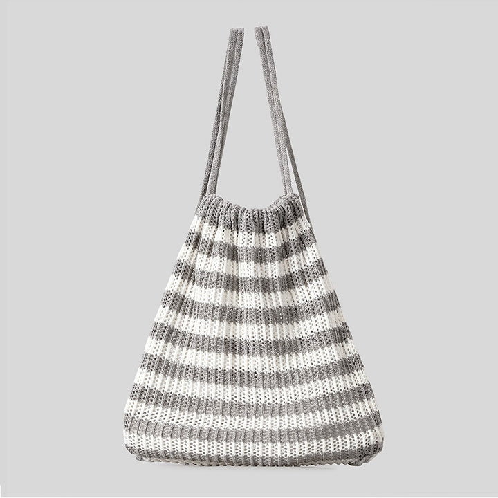 Lightweight Striped Crochet Tote Bag