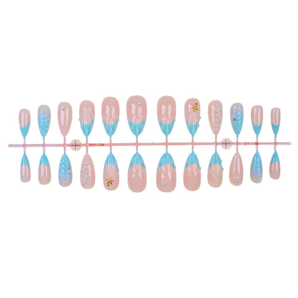 Artistic Ocean-Inspired Press-On Nail Set Kalsten