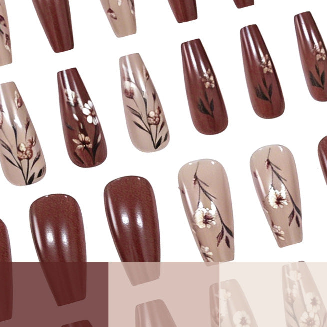 Floral Design Acrylic Nail Enhancements Kalsten