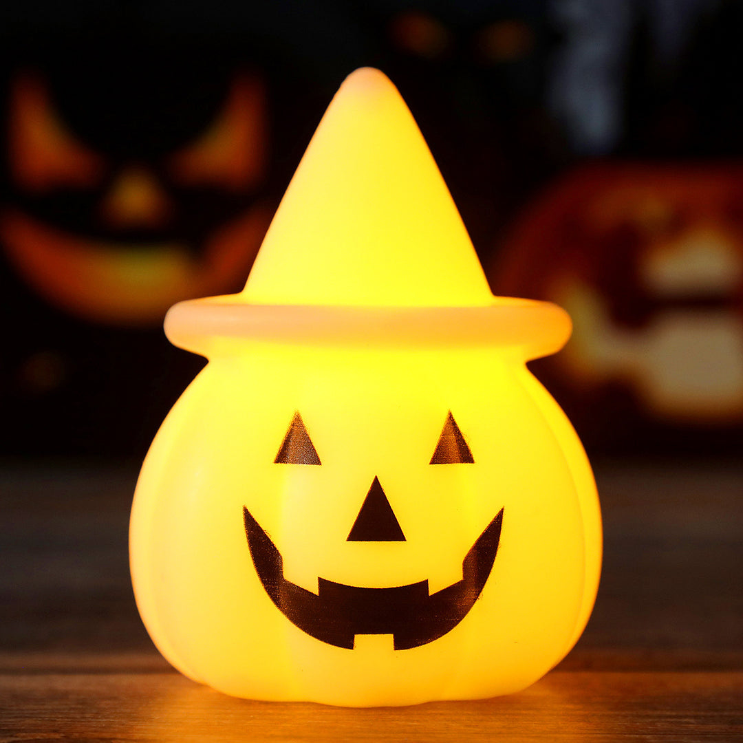 Halloween LED Pumpkin Mood Light with Witch Hat