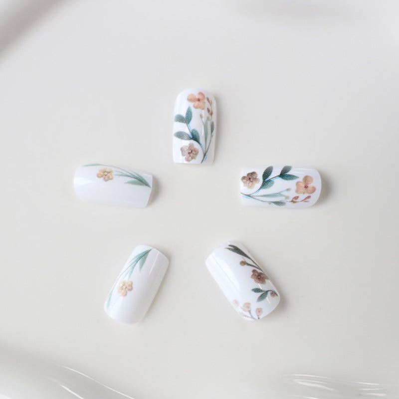 Floral Design Decorative Press-On Nail Enhancements Kalsten