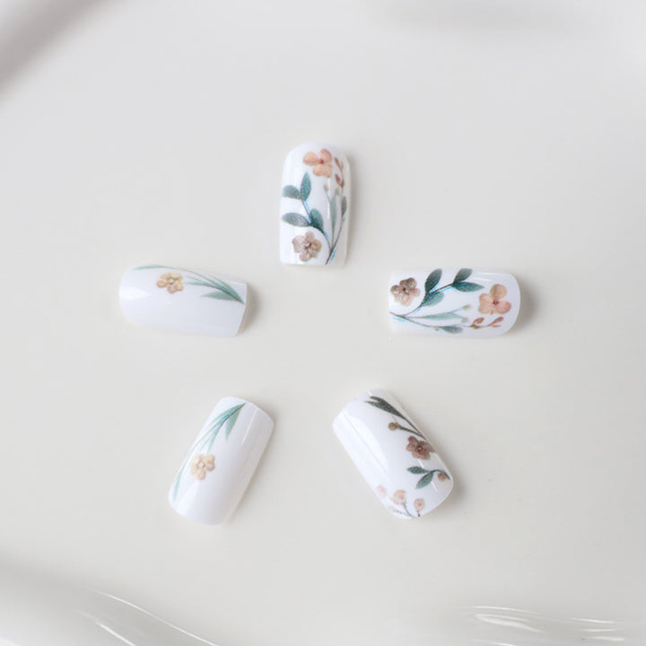 Floral Design Decorative Press-On Nail Enhancements Kalsten