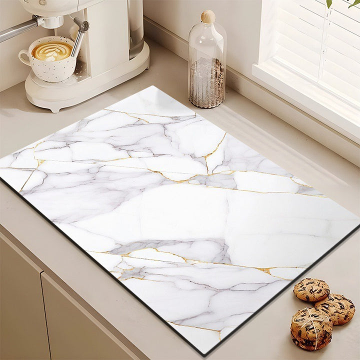 Premium Marble Print Kitchen Mat Kalsten