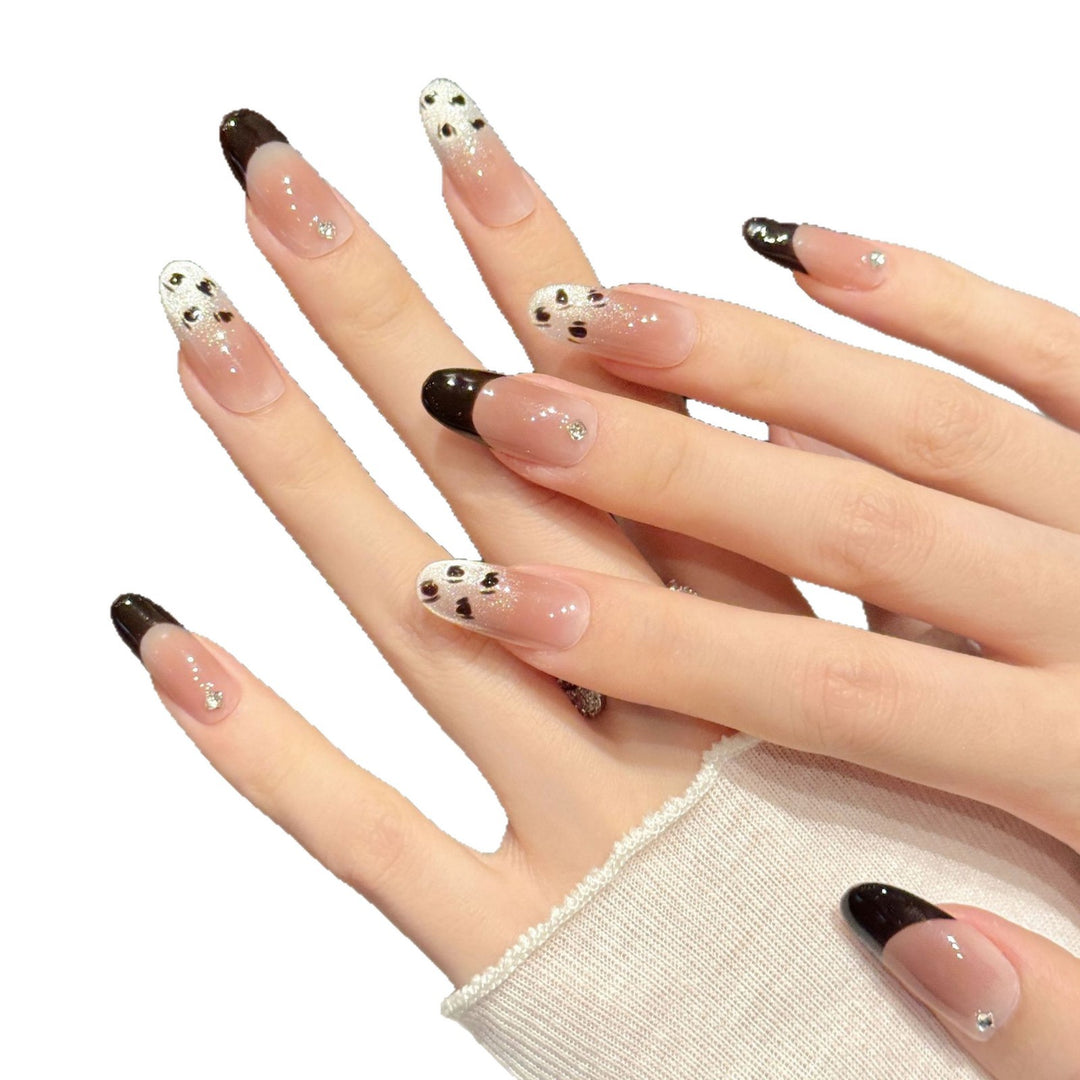 Artistic Press-On Nails with Panda Design