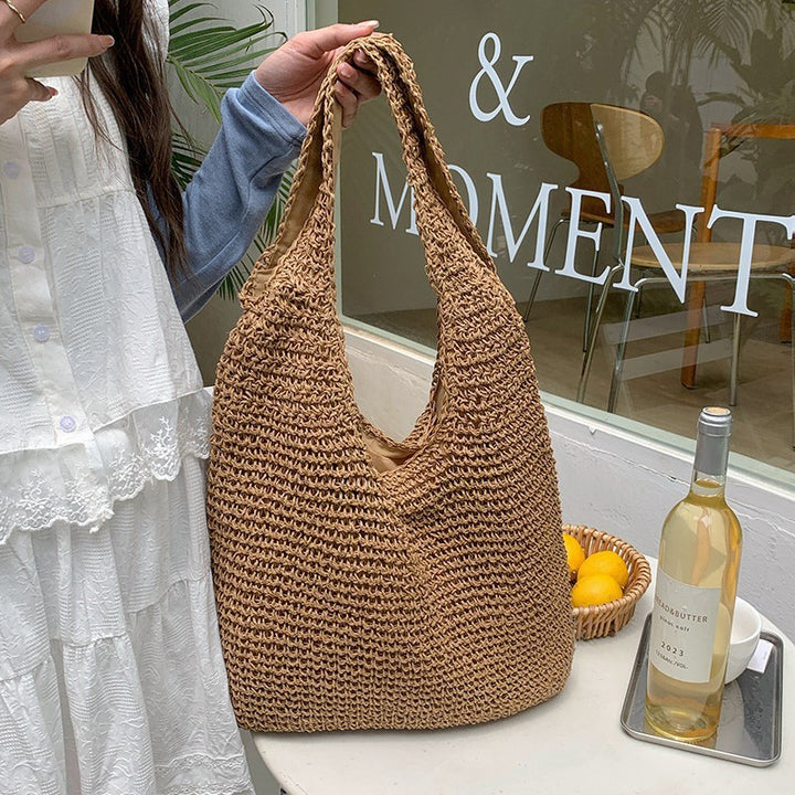 Elegant and Versatile Beach Bag with Leather Handles Kalsten