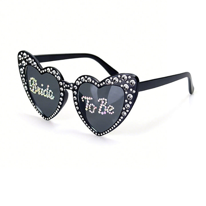 Rhinestone-Accented Heart-Shaped Sunglasses Kalsten