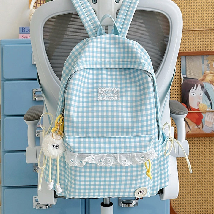Cute Gingham Print Backpack Kalsten