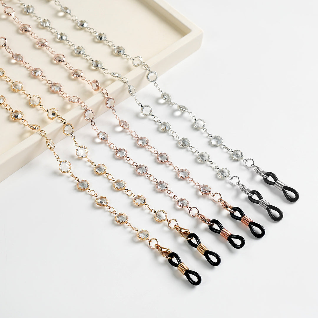 Gemstone-Embellished Eyewear Chain Kalsten