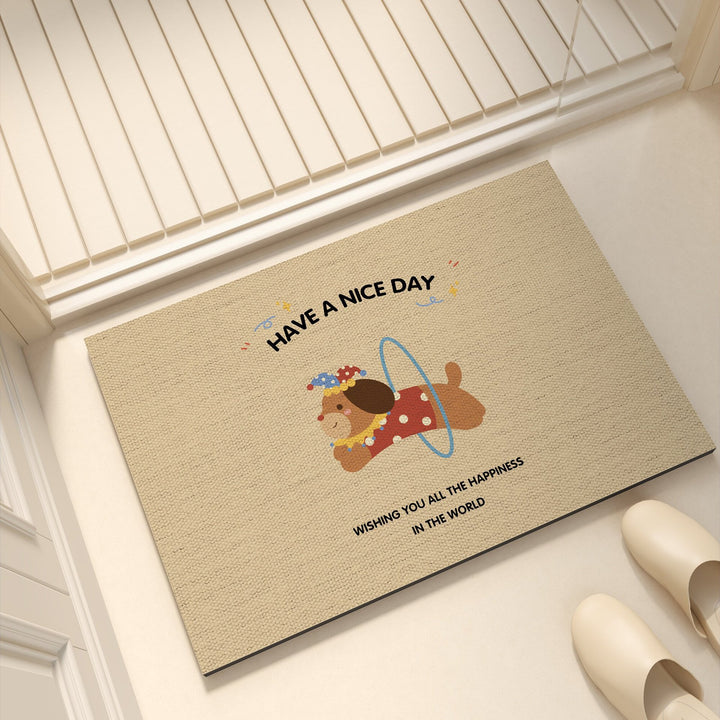 Playful dog-themed bath mat