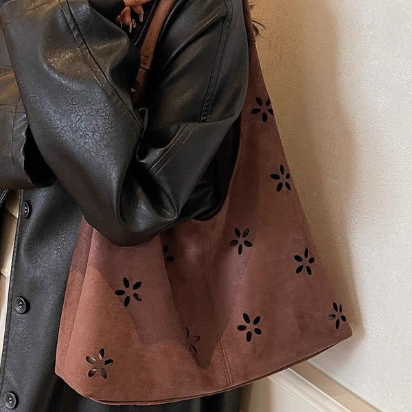 Floral Cut-Out Slouchy Tote Kalsten