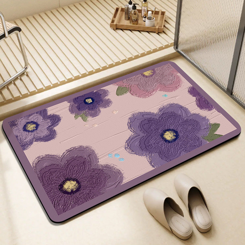 Vibrant Floral Patterned Bath Mat