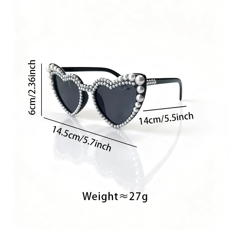 Heart-Shaped Pearl-Detail Sunglasses Kalsten