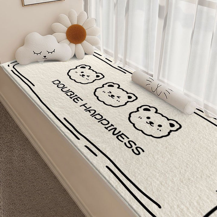 Plush Cartoon Dog-Themed Bath Mat