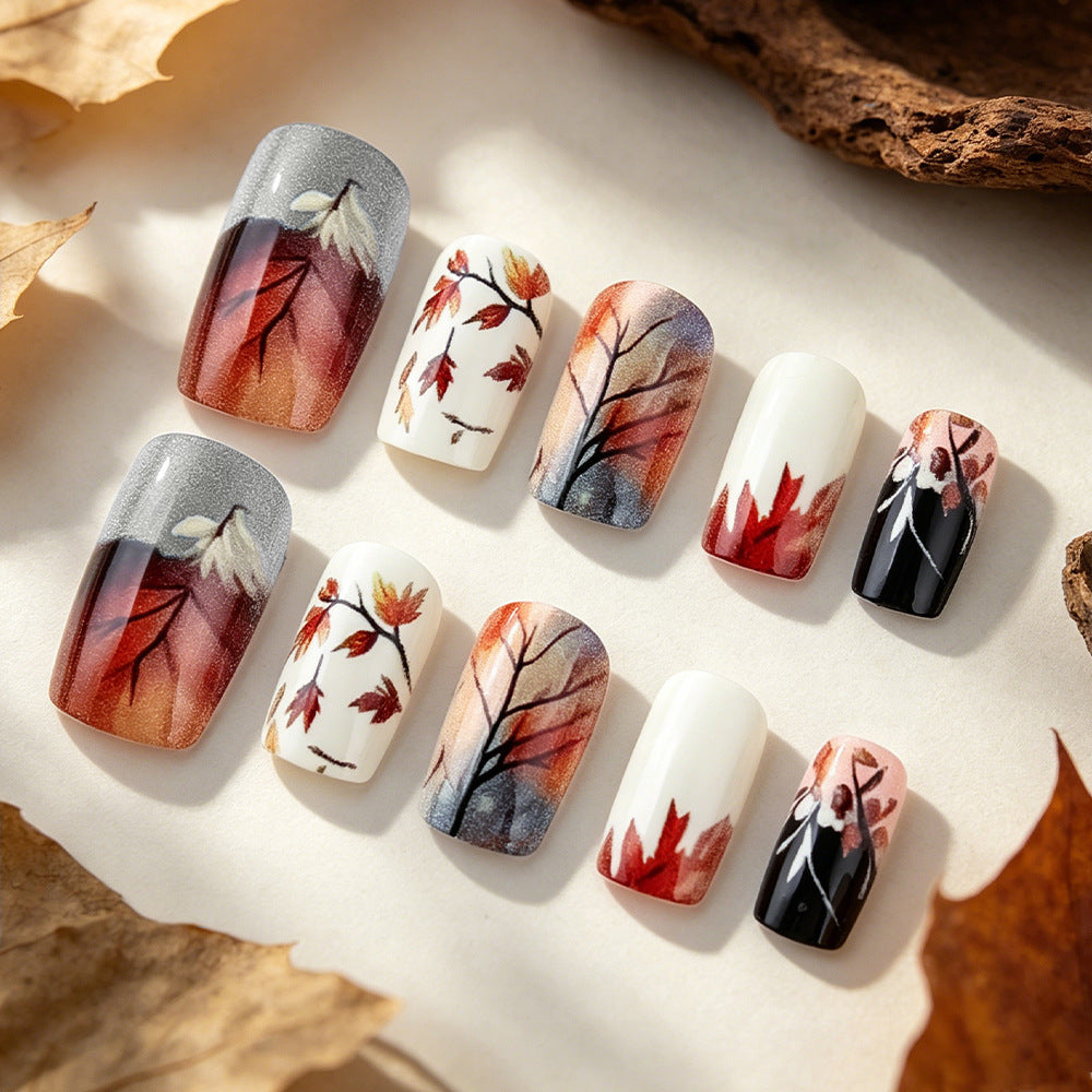Artistic Fall-Themed Press-On Nails Kalsten