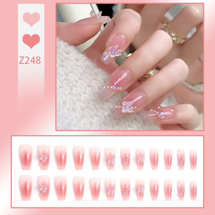 Artificial nails with luxurious pearl and glitter decorations Kalsten