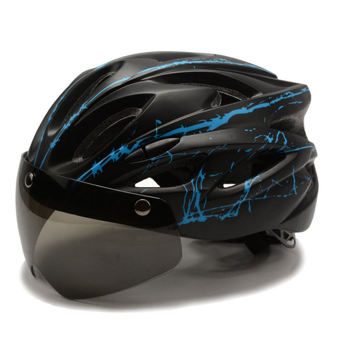 Sporty bicycle helmet with integrated visor Kalsten