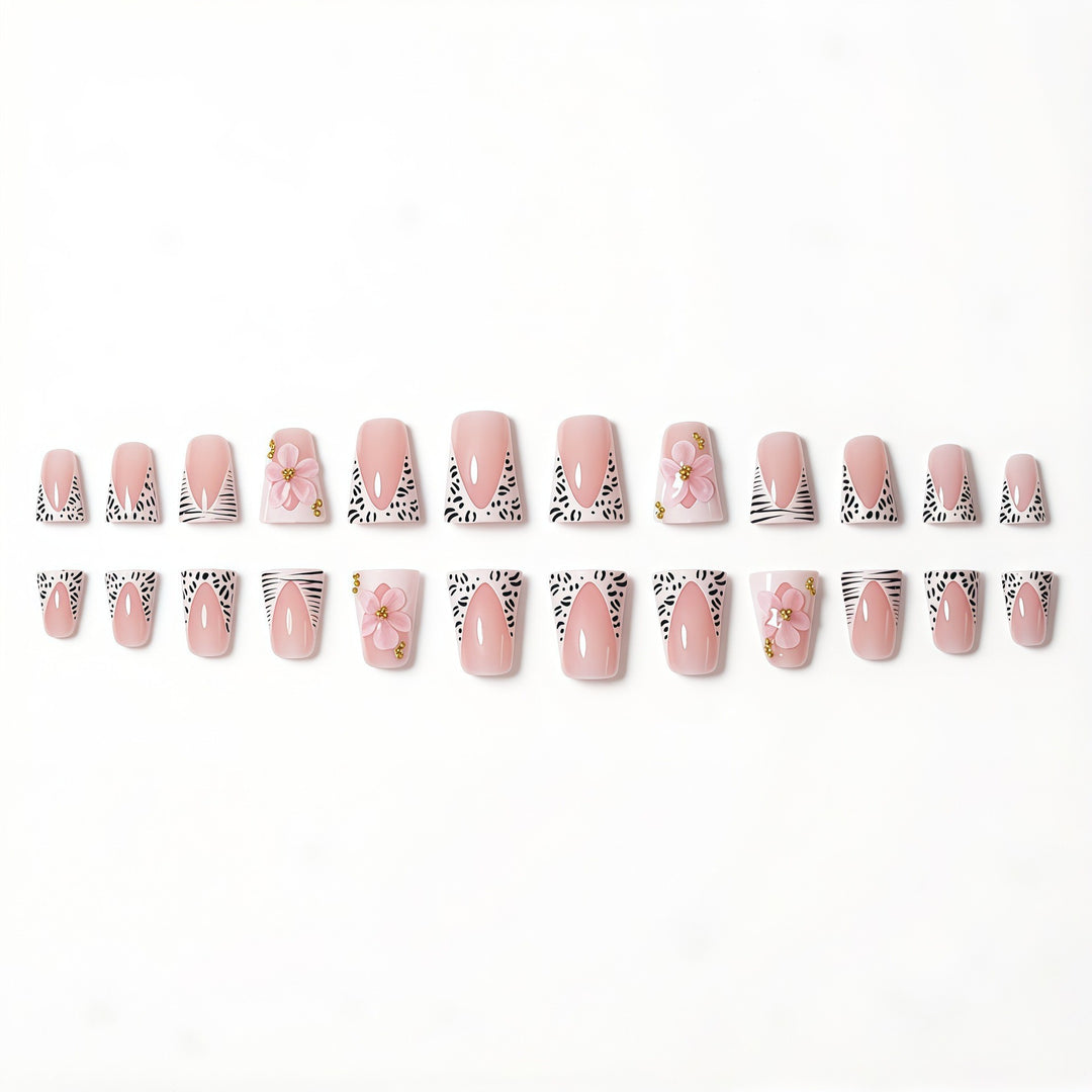 Artistic Floral-Enhanced Press-On Nails Kalsten