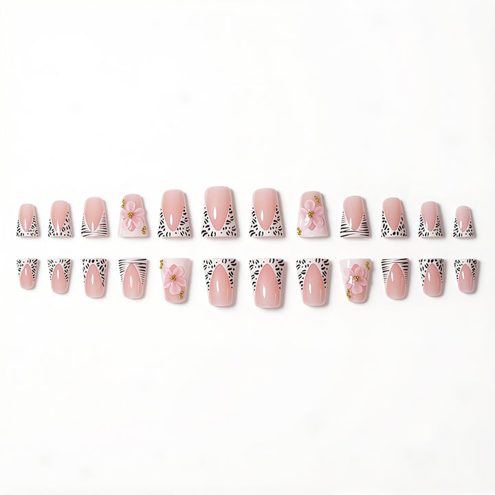 Artistic Floral-Enhanced Press-On Nails Kalsten