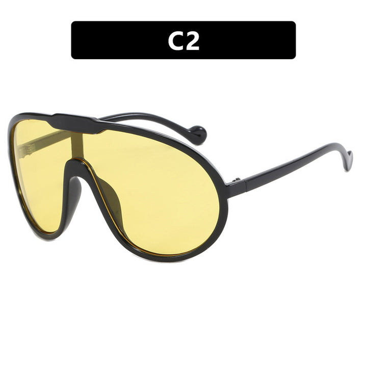 Women’s sporty sunglasses with wide frame and yellow lenses Kalsten
