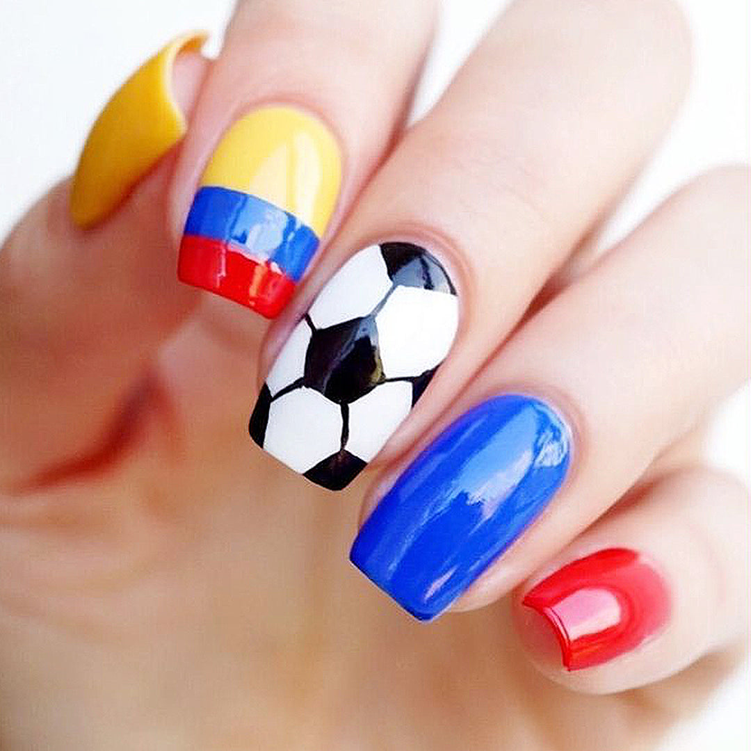Soccer-Themed Acrylic Nail Art Set Kalsten