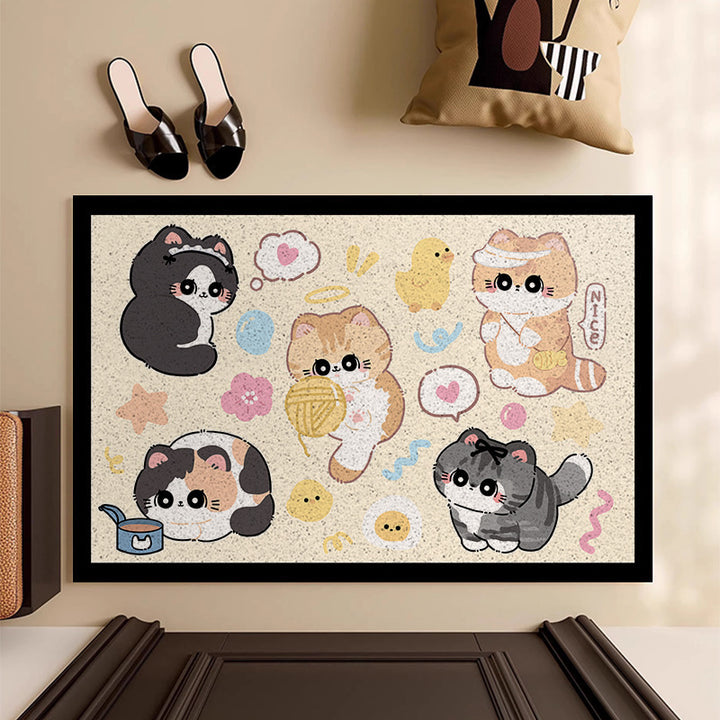 Playful Cat-Themed Decorative Mat Kalsten