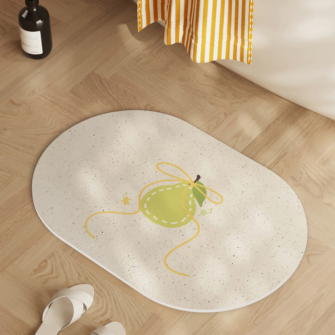 Playful Lemon-Themed Bath Mat Kalsten
