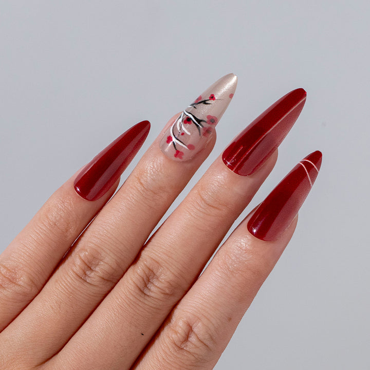 Artistic Cherry Blossom Press-On Nail Set Kalsten 1788157506
