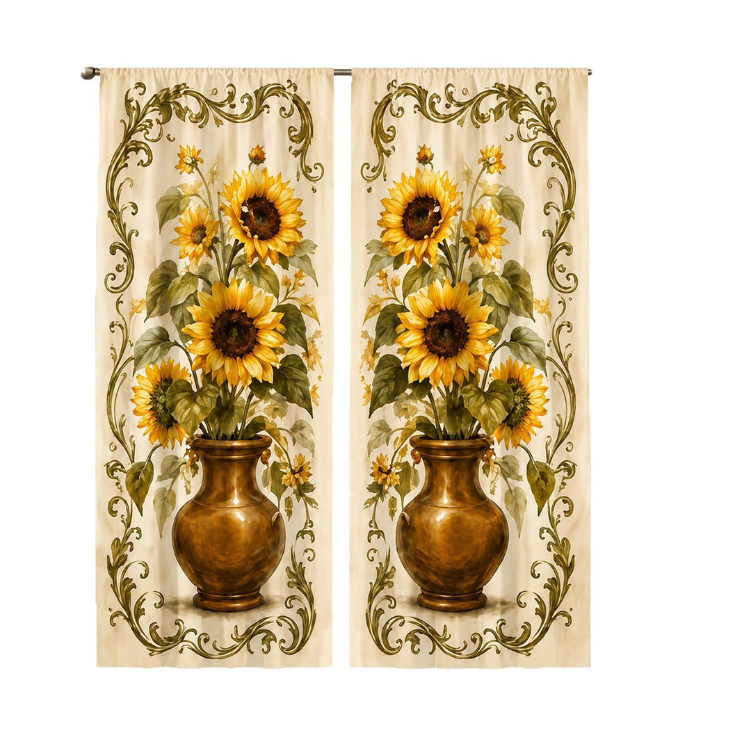 Floral Patterned Window Curtains