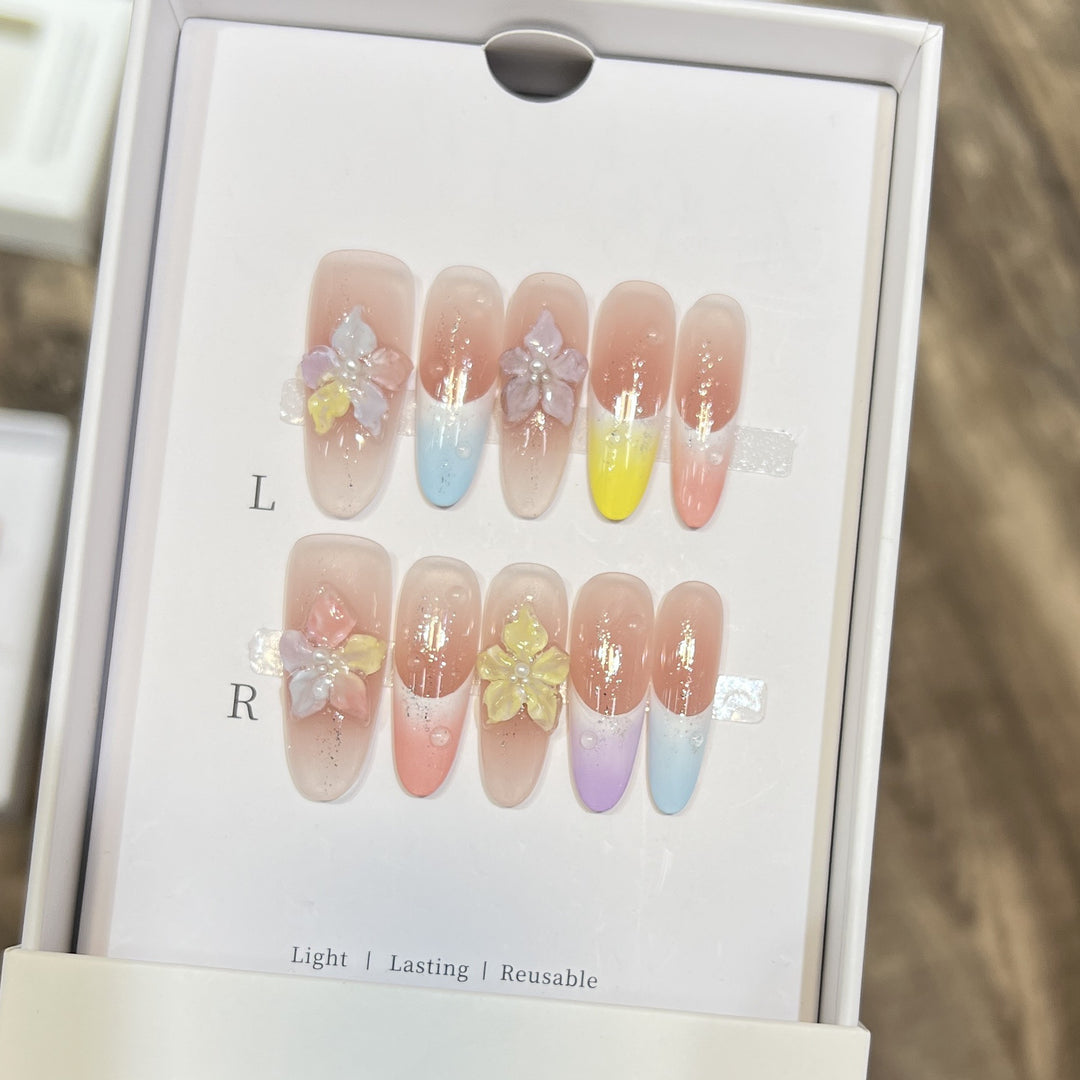 Floral-Inspired Artistic Press-On Nail Set Kalsten