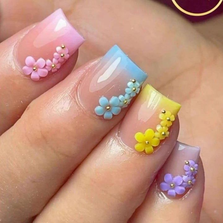 Artificial Nails in Stylish Flower Design Kalsten