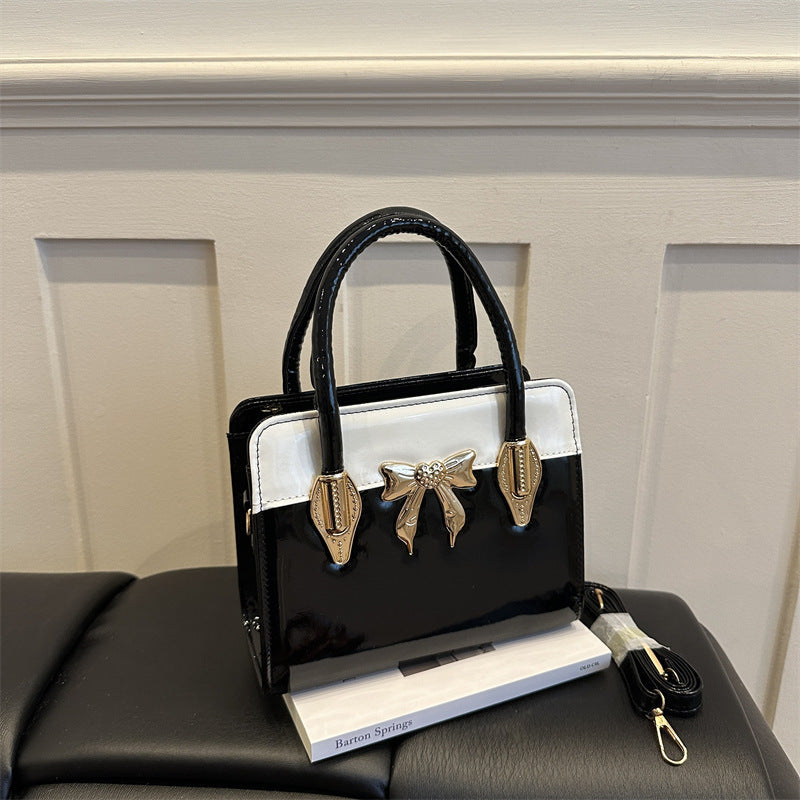 Elegant Bow-Accented Handheld Handbag