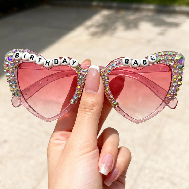 Birthday-Themed Heart-Shaped Sunglasses Kalsten
