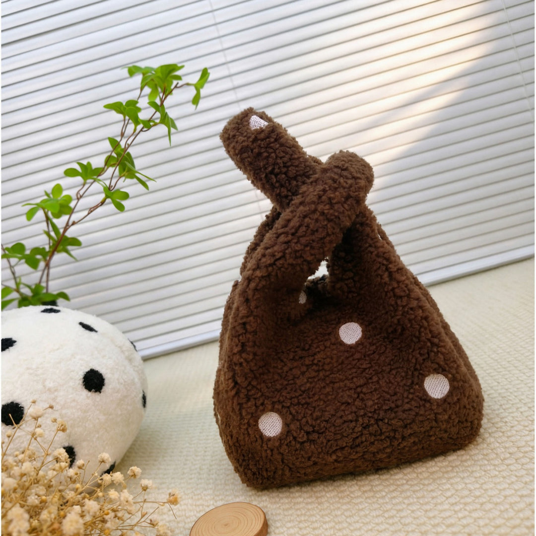 Compact Fuzzy Polka Dot Sling Bag Kalsten