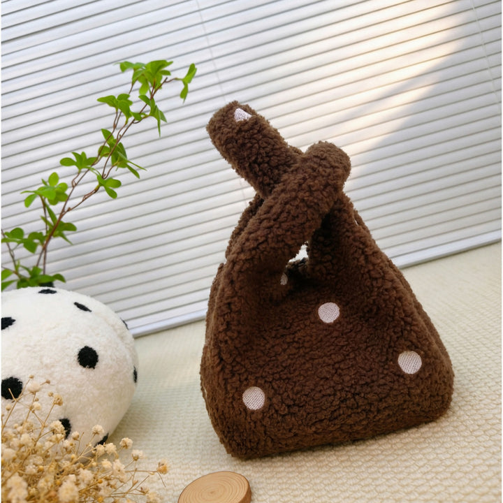 Compact Fuzzy Polka Dot Sling Bag Kalsten