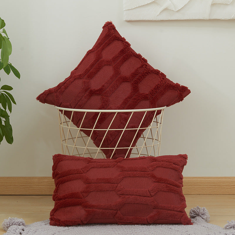 Textured Hexagonal Decorative Throw Pillow Set