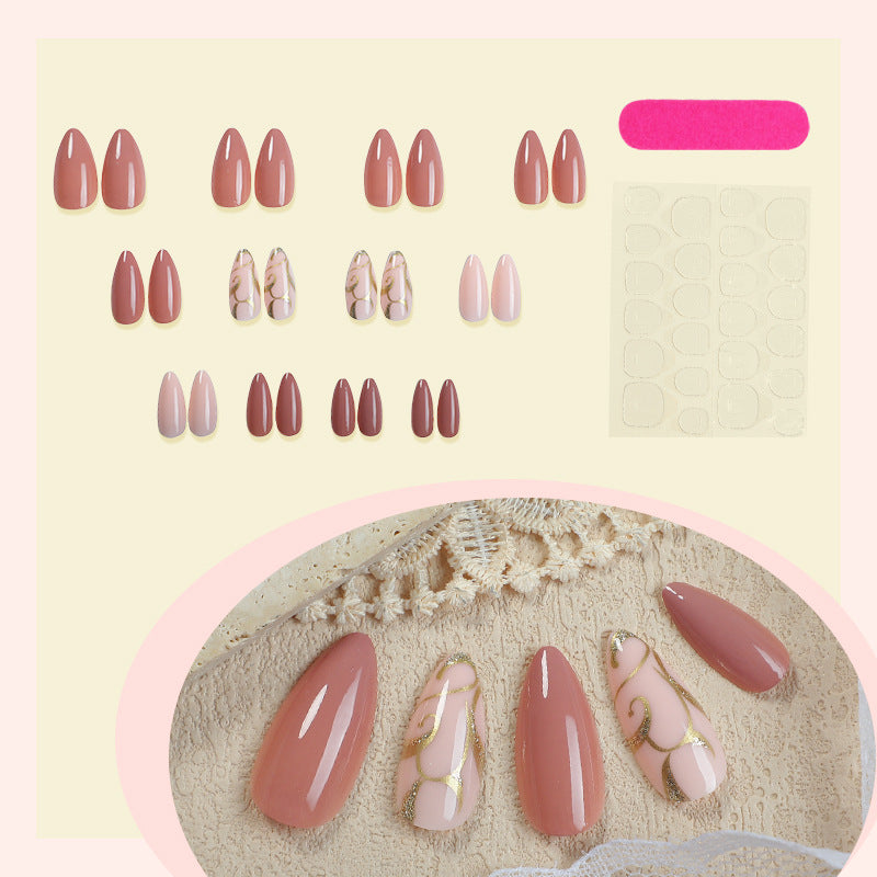 Artificial nail set with elegant flower pattern Kalsten