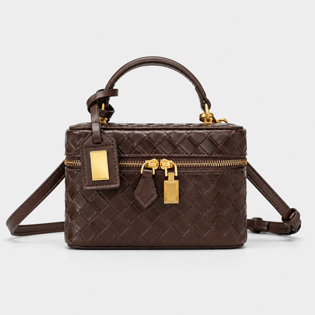 Quilted Leather Handheld Satchel