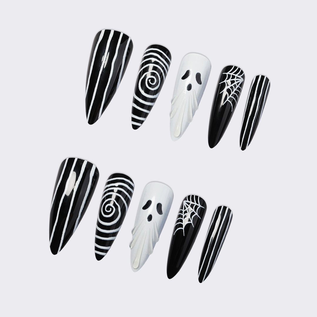 Creative nail art set with spooky designs Kalsten