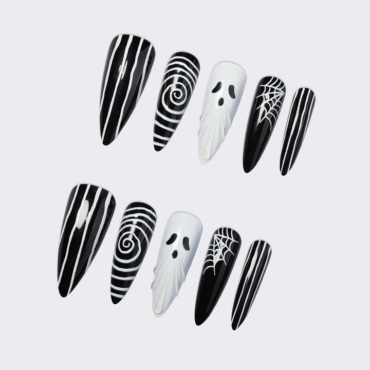 Creative nail art set with spooky designs Kalsten