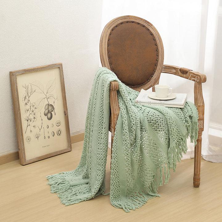Premium Handcrafted Fringe Throw Blanket Kalsten