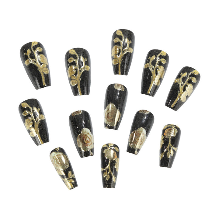 Artful nail tips with floral accents Kalsten
