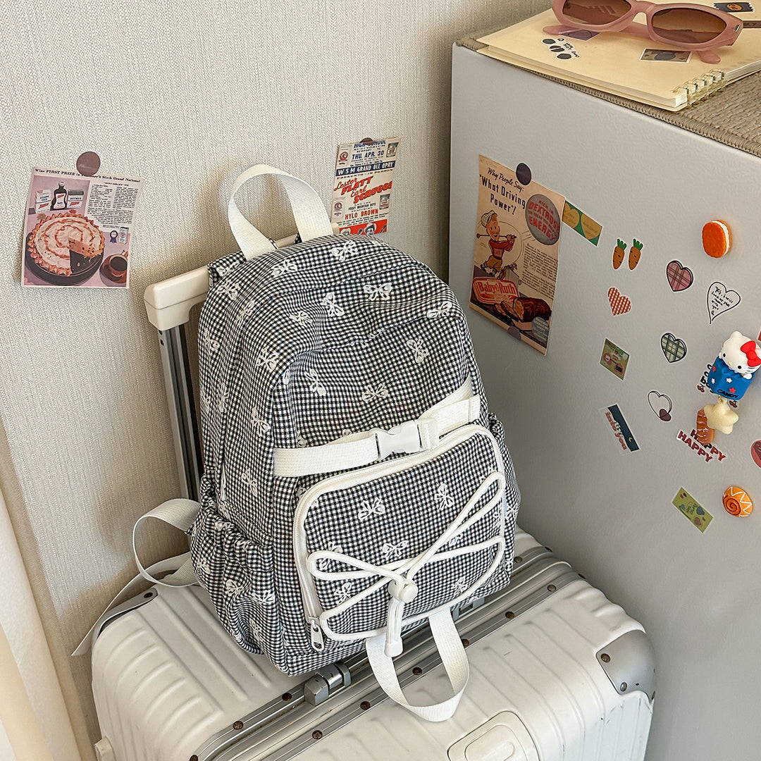 Charming Bow-Embellished Casual Backpack Kalsten