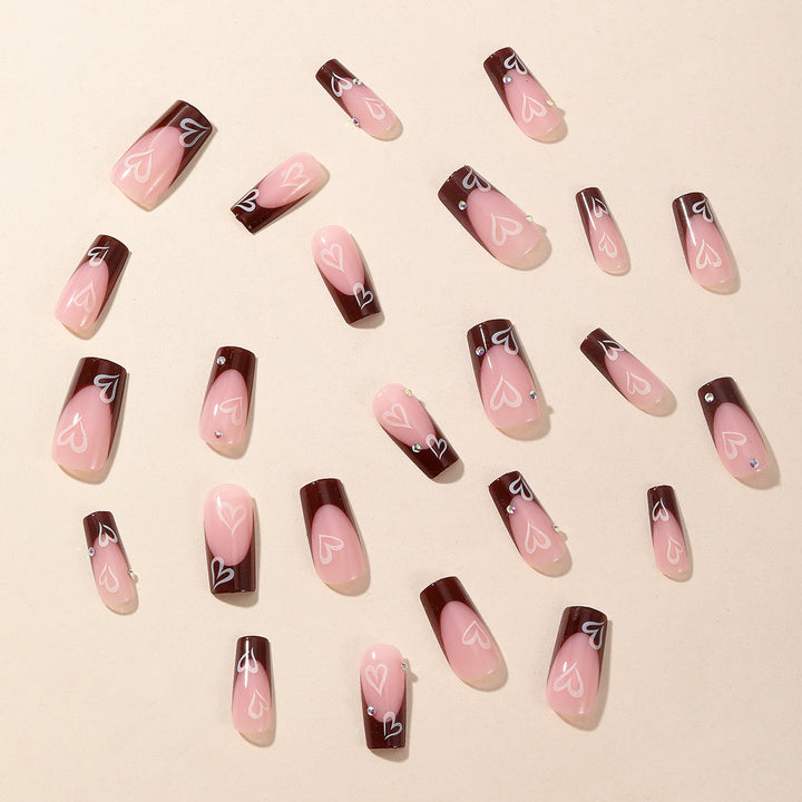 Artificial nail set with romantic heart designs Kalsten