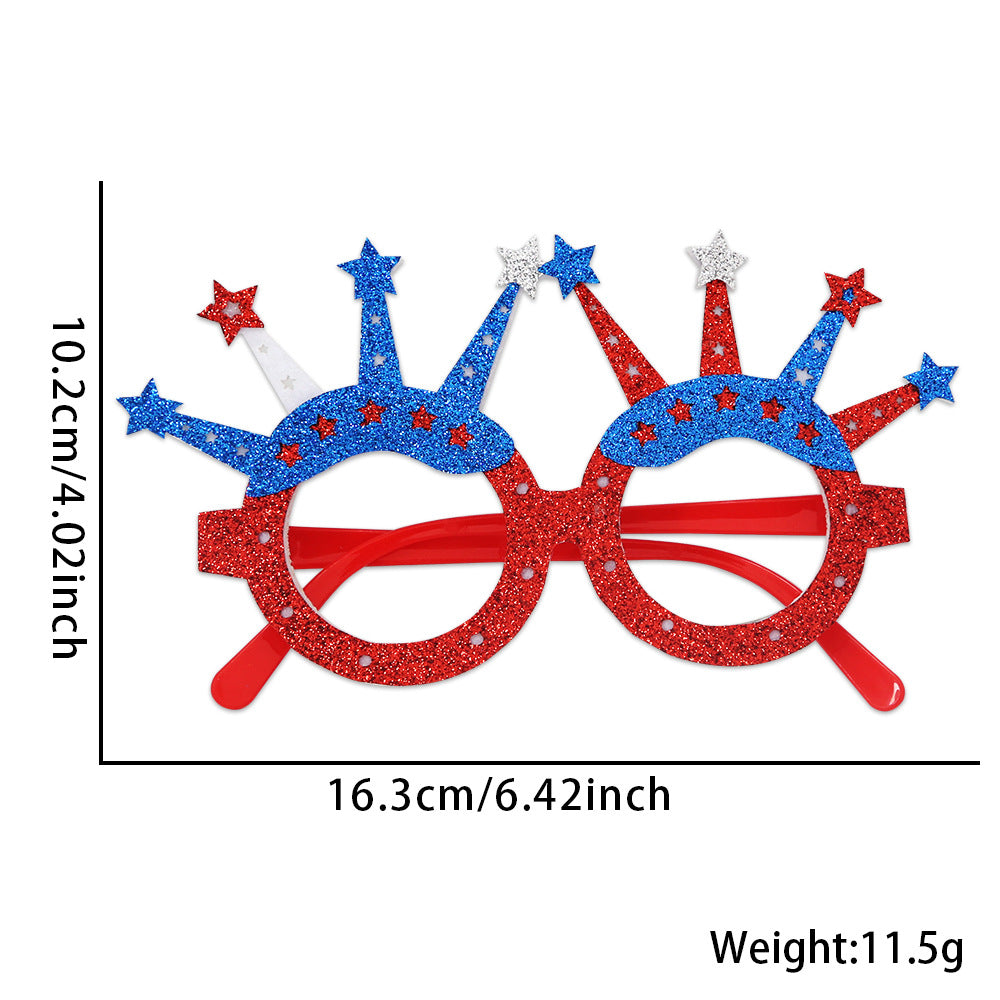 Unisex glitter glasses with USA lettering and round frame party glasses Kalsten