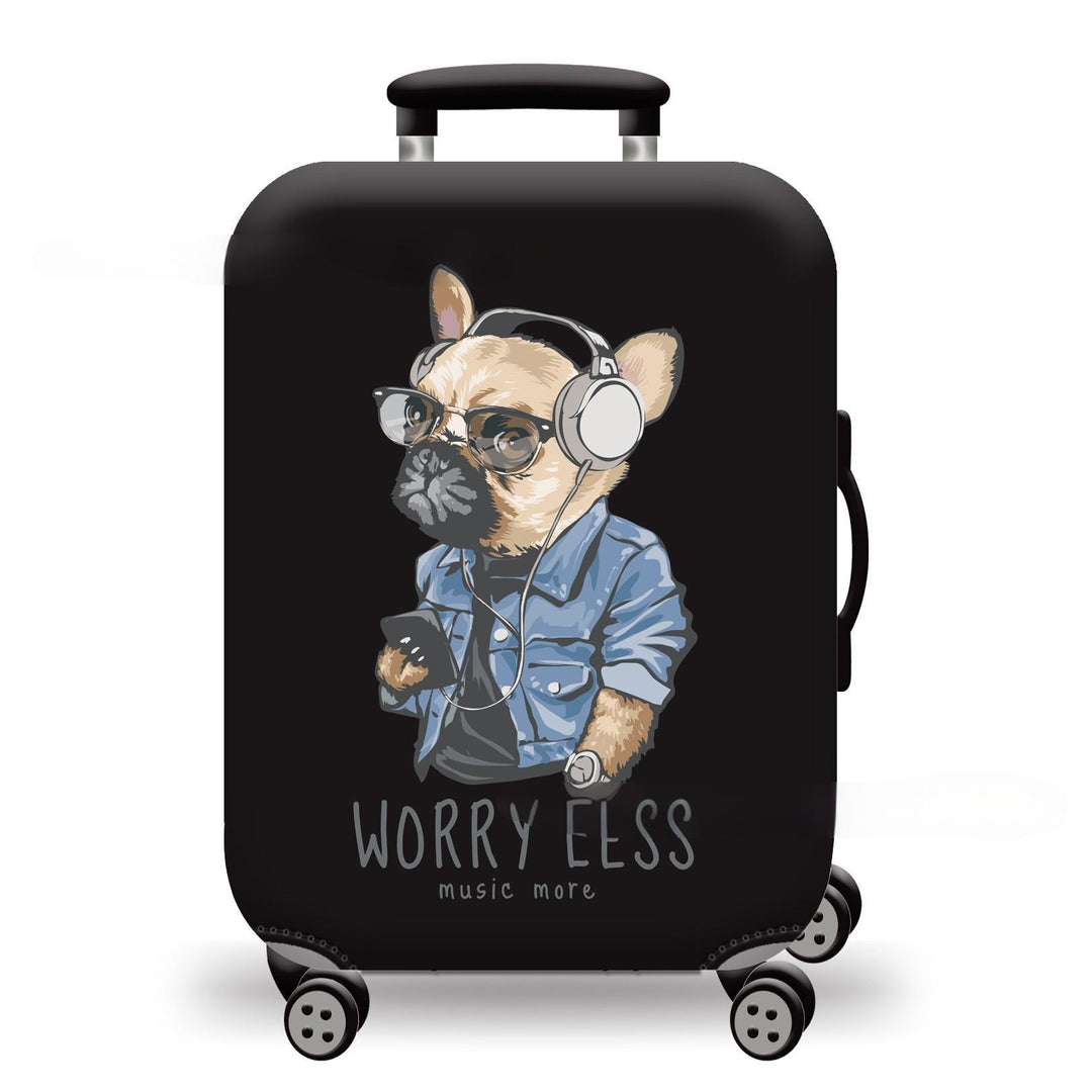 Unisex hard-shell luggage with trendy dog motif Kalsten